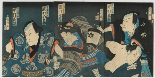 Scena da un dramma Kabuki, periodo Edo, 1865